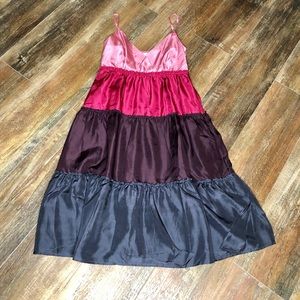 Garnet Hill Women’s pink purple Silk Slip dress